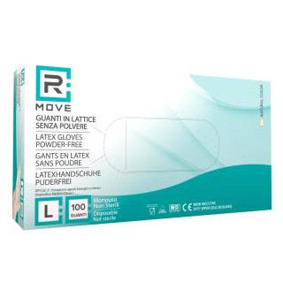1Conf. da 100pz Tg.L - RMove Guanti Lattice 5.7gr Senza Polvere