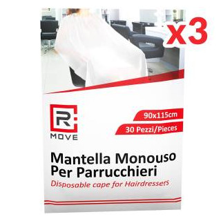RMove Mantella Monouso per Parrucchieri 90x115cm 3Cnf/30pz