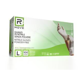 RMove 1Conf. da 100pz Tg.L - Guanti Nitrile Bianco Uso Medico Senza Polvere