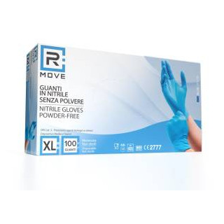 RMove 1Conf. da 100pz Tg.XL - Guanti Nitrile Blu uso Medico Senza Polvere