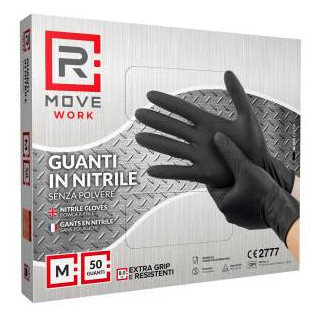 RMove Guanti Nitrile Nero Lavoro SP FG 8.0g 1Cnf/50pz Tg M