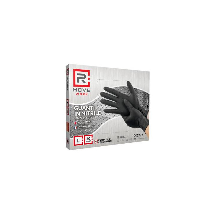 RMove Guanti Nitrile Nero Lavoro SP FG 8.0g 1Cnf/50pz Tg L