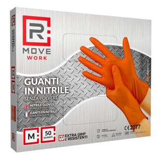RMove Guanti Nitrile Arancione Lavoro SP FG 8.0g 1Cnf/50pz Tg M