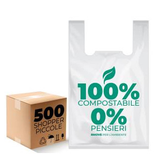 Buste Shopper Biodegradabili Piccole 10g - 500pz - 27x50cm - RMove