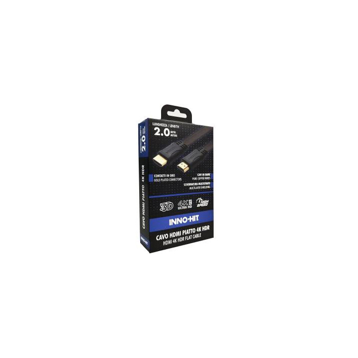 Inno-Hit Cavo HDMI Piatto 4K HDR 2m Nero