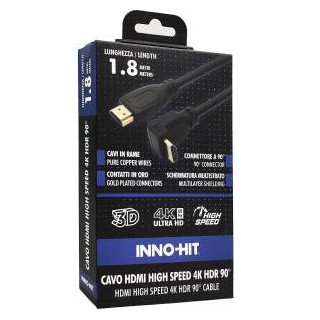 Inno-Hit Cavo HDMI High-Speed Connettore 90° 4K HDR 1.8m Nero