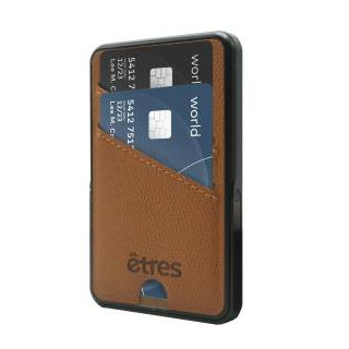 Etres Powerbank 5000mAh Wireless Magnetico con Portacarte Brown