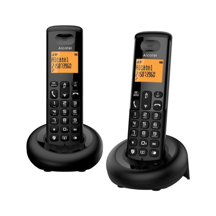 Telefono Cordless Alcatel E160 Duo Black