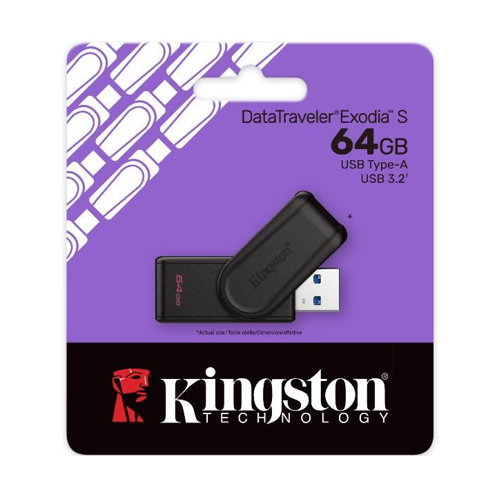 Kingston Pendrive USB-A 3.264GB DTXS/64GB Nero/Nero