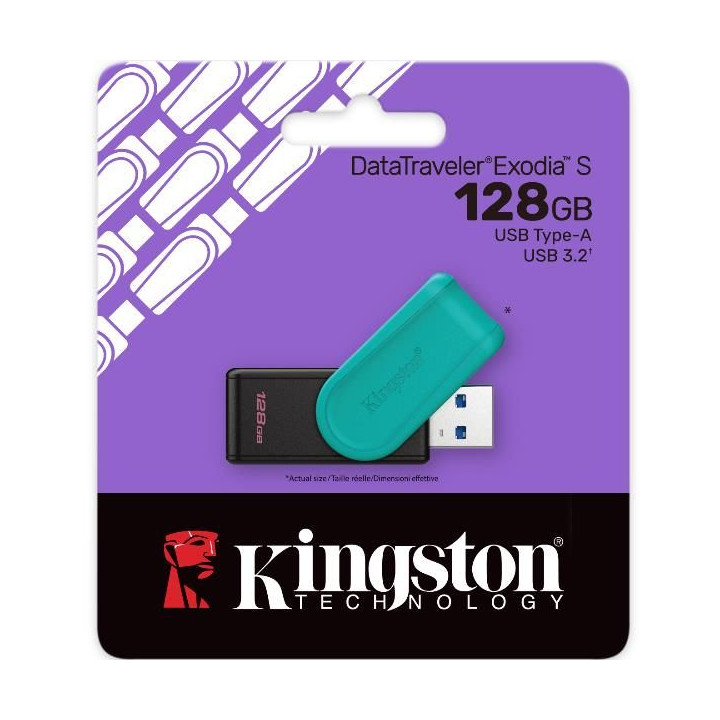 Kingston Pendrive USB-A 3.2128GB DTXS/128GB Nero/Turchese