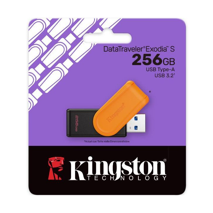 Kingston Pendrive USB-A 3.2256GB DTXS/256GB Nero/Arancio