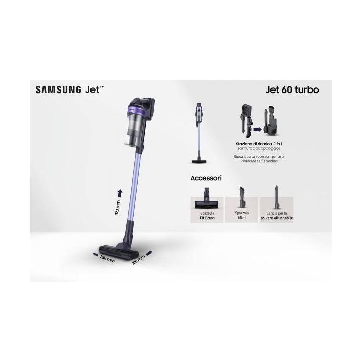 Samsung Aspirapolvere Ciclonico Senza Filo VS15A6031R4 150w Violet