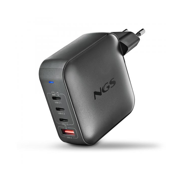 NGS Caricatore BUD 165W Ultraveloce 3/USB-C + 1/USB-A