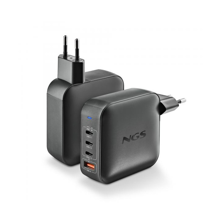 NGS Caricatore BUD 165W Ultraveloce 3/USB-C + 1/USB-A