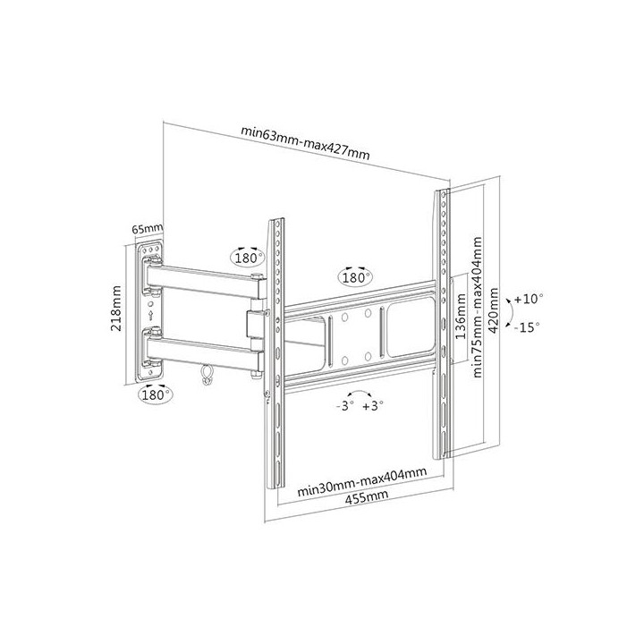 Gli snodi permettono di orientare il video a seconda dell'angolo di visione desiderato, quindi si adatta a qualsiasi ambiente p