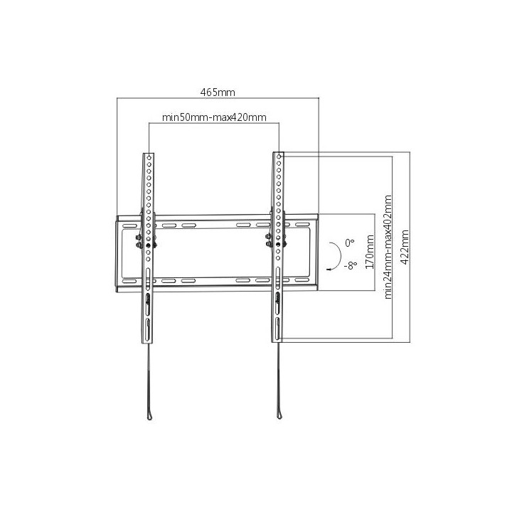 Design ultra slim, sporge solo 2 cm dal muro e quindi si adatta allo stile delle TV ultrasottili. Permette l'orientamento verti