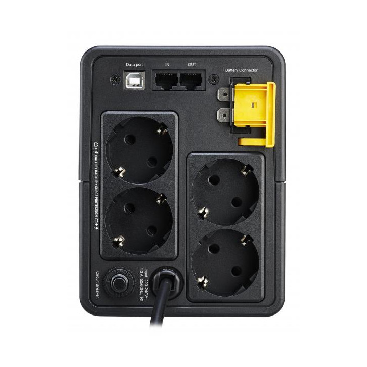 Alimentazione di emergenza a batteria con protezione contro le sovratensioni per computer e apparati elettronici.