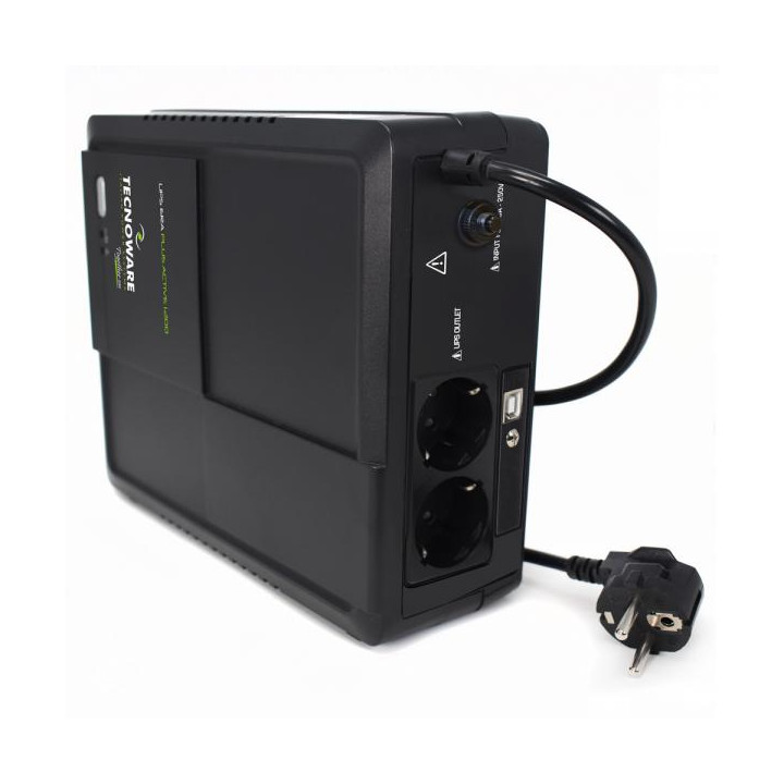 Tecnoware UPS Era Plus Active 1200 e' un UPS a linea interattiva con una capacita' di 1200VA e 2 prese schuko.