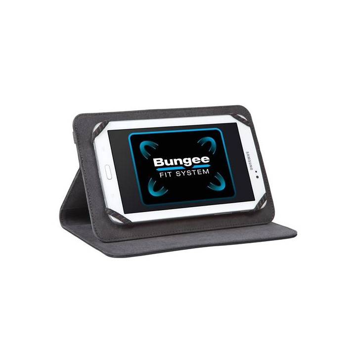 Una custodia sottile e leggera che offre al tablet una protezione completa. Un esclusivo sistema su misura con elastico assicur