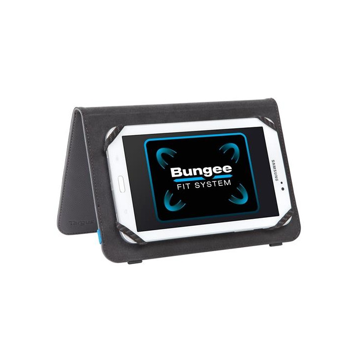 Una custodia sottile e leggera che offre al tablet una protezione completa. Un esclusivo sistema su misura con elastico assicur