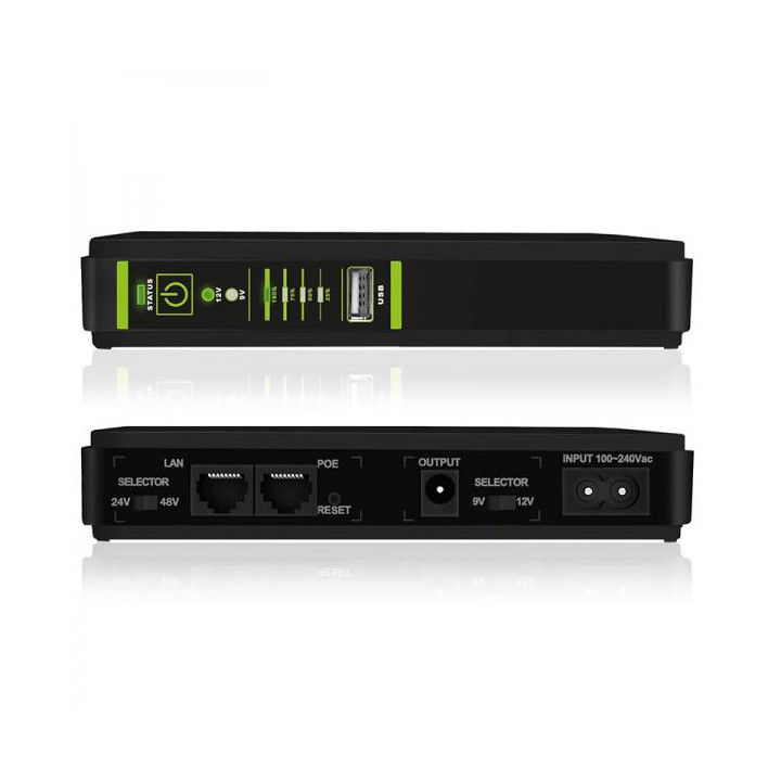 Tecnoware UPS Era Plus e' un UPS a linea interattiva con una capacita' di 600VA e prese DC, USB e RJ45.