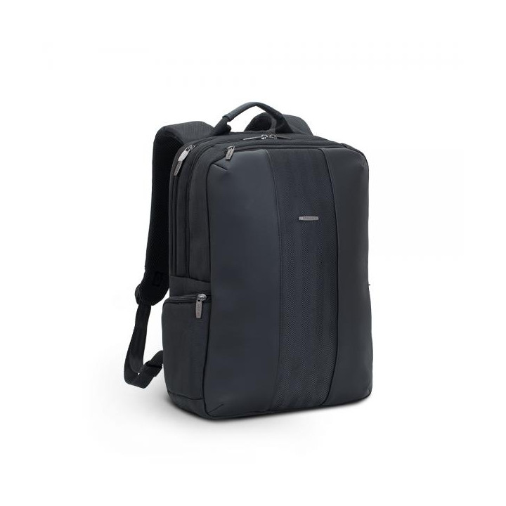 Lo zaino e' realizzato in poliestere con inserti in pelle sintetica e ha lati imbottiti per fornire una protezione supplementar