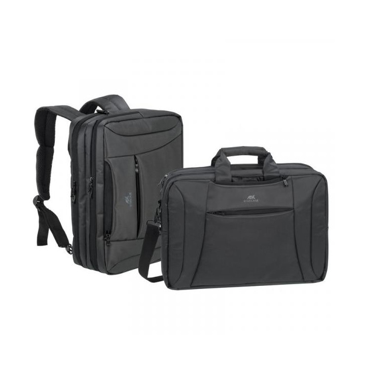 La borsa si puo' trasformare in zaino grazie alle maniglie ed agli spallacci a scomparsa