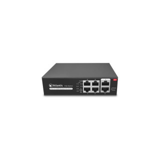 Atlantis Land NetPower F6P4-65W e' uno switch di rete Fast Ehternet con 6 porte LAN di cui 2 PoE