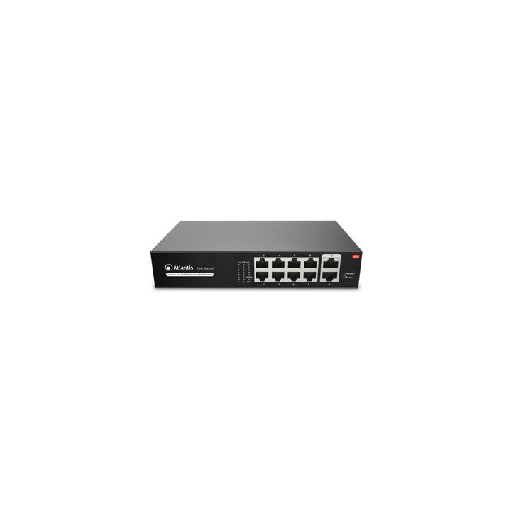 Atlantis Land NetPower F10PoE8-120W e' uno switch di rete Fast Ehternet con 10 porte LAN di cui 2 PoE