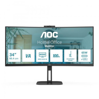 AOC CU34V5CW e' un monitor curvo con una risoluzione WQHD e frequenza di aggiornamento di 100Hz