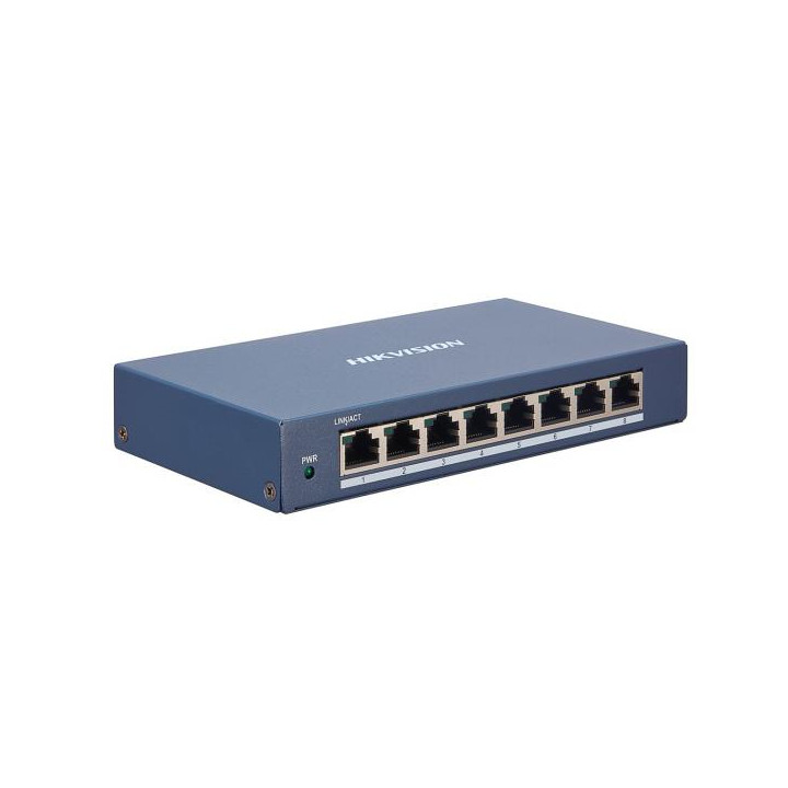 Hikvision DS-3E1508-EI e' uno switch di rete Gigabit con 8 porte GLAN