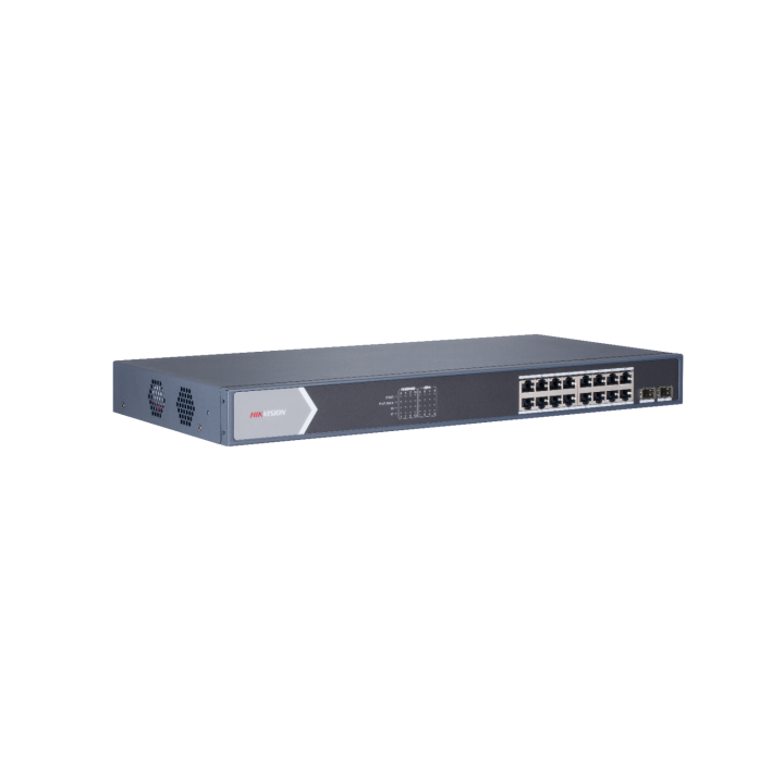 Hikvision DS-3E0518P-E/M e' uno switch di rete Gigabit con 16 porte GLAN e 2 porte SFP