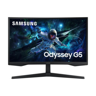 Samsung Odyssey G5 è un Monitor da Gaming curvo da 27" con risoluzione QHD e frequenza di aggiornamento di 165Hz.