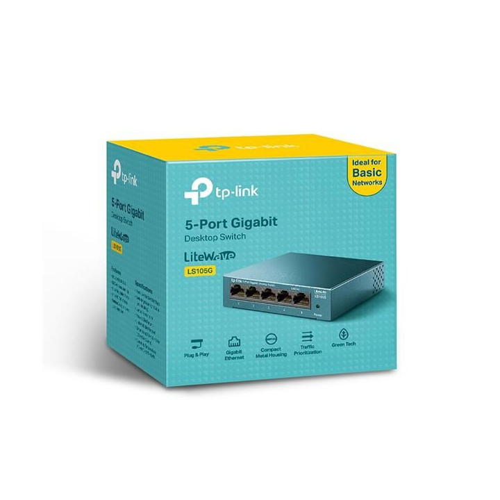 TP-Link LS105G è uno switch di rete Gigabit con 5 porte.