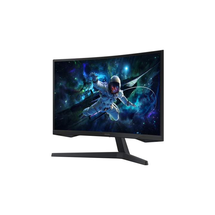 Samsung Odyssey G5 è un Monitor da Gaming curvo da 27" con risoluzione QHD e frequenza di aggiornamento di 165Hz.