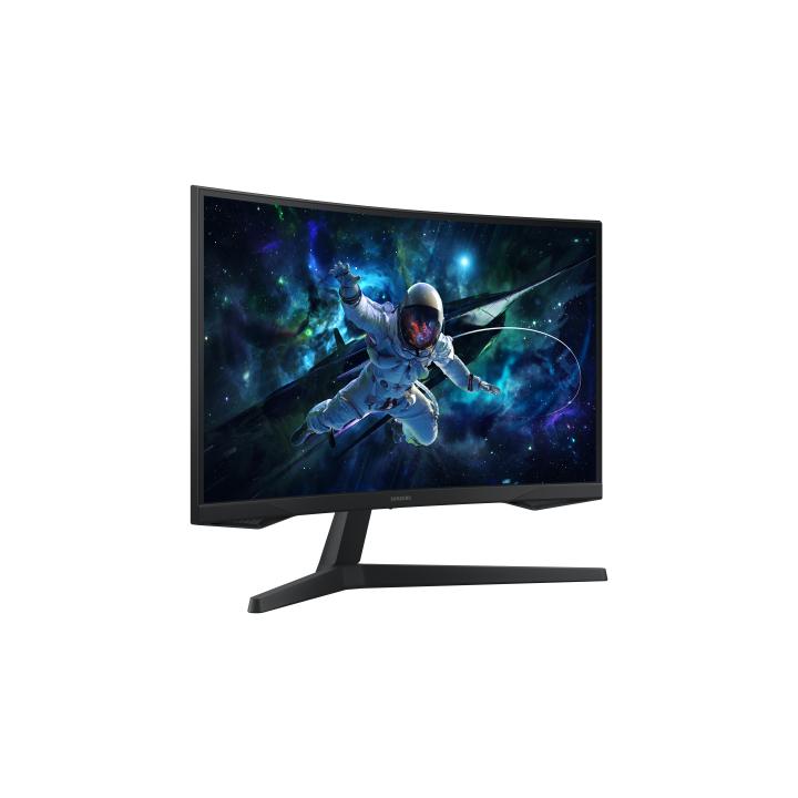 Samsung Odyssey G5 è un Monitor da Gaming curvo da 27" con risoluzione QHD e frequenza di aggiornamento di 165Hz.