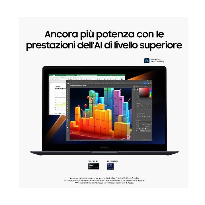 Samsung Galaxy Book4 Pro è un Notebook con processore Intel Core Ultra 7 155H, 16GB di RAM DDR5 e SSD da 512GB.