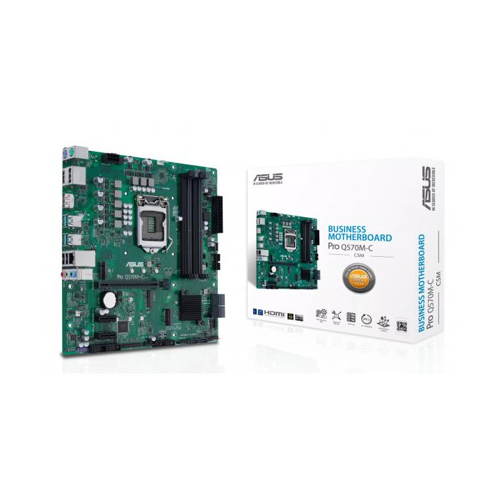 Asus Pro Q570M-C CSM e' una scheda madre su base Intel con supporto per processori con socket 1200. Supporta fino a 4 slot di R