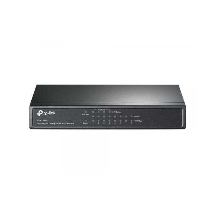 TP-Link TL-SG1008P è uno switch di rete Smart Gigabit con 8 porte GLAN di cui 4 PoE.
