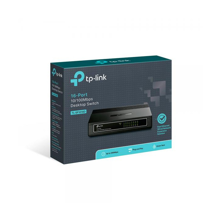 TP-Link TL-SF1016D è uno switch di rete Fast Ethernet con 16 porte.
