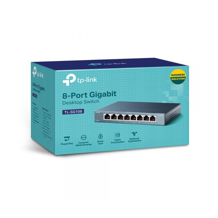 TP-Link TL-SG108 è uno switch di rete Gigabit con 8 porte GLAN.