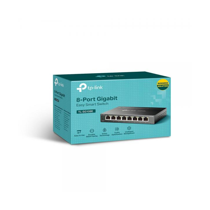 TP-Link TL-SG108E è uno switch di rete Smart Gigabit con 8 porte GLAN.