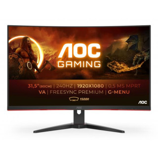 AOC C32G2ZE e' un monitor curvo con una risoluzione FullHD e frequenza di aggiornamento di 240Hz