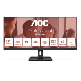 AOC U34E2M è un Monitor da 34" con risoluzione WQHD e frequenza di aggiornamento di 100Hz.