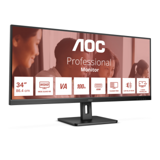 AOC U34E2M è un Monitor da 34" con risoluzione WQHD e frequenza di aggiornamento di 100Hz.