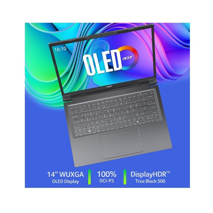 Il notebook Acer Aspire 14 AI offre prestazioni elevate con un design elegante, ideale per produttività e intrattenimento. Dota