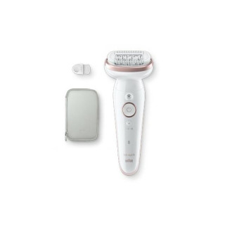 Braun Epilatore Elettrico Silk-épil 9 Wet & Dry SES9000 Bianco/Rosa