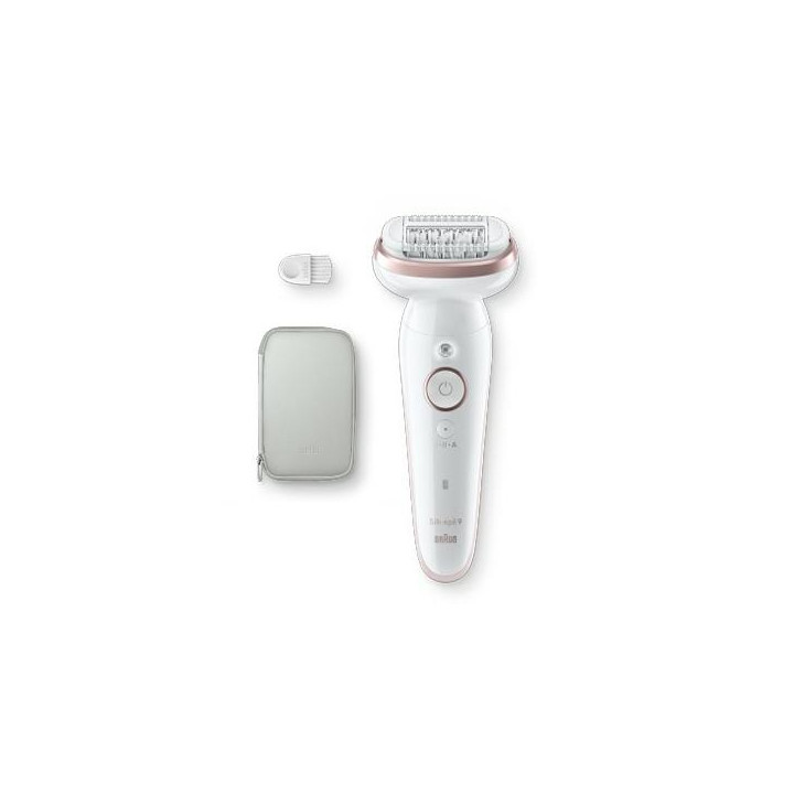 Braun Epilatore Elettrico Silk-épil 9 Wet & Dry SES9000 Bianco/Rosa