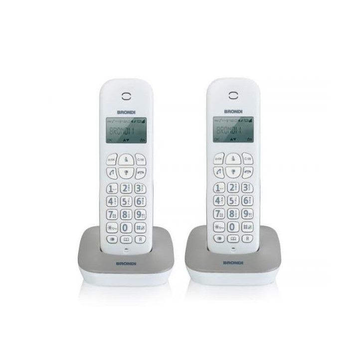 Telefono Cordless Brondi Gala Twin Bianco/Grigio