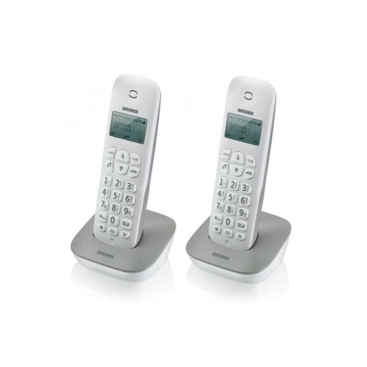 Telefono Cordless Brondi Gala Twin Bianco/Grigio